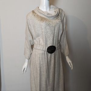 Vtg Stuart Alan Cream Dress